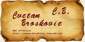 Cvetan Brošković vizit kartica
